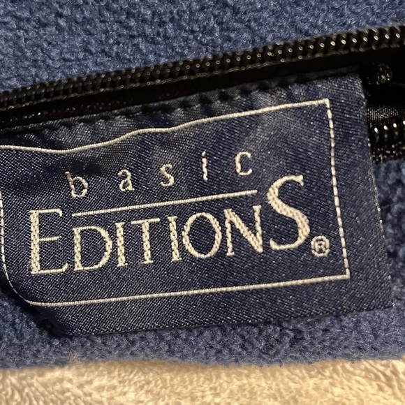 Basic Editions Reversible Blue Fleece /BlackVest Sz Med - Picture 11 of 11